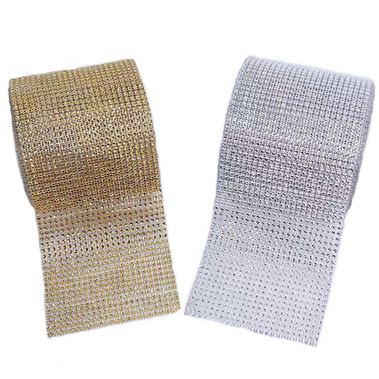 24 rows hollow rhinestone roll ribbon plastic crystal mesh sheet trimming garment accessories
