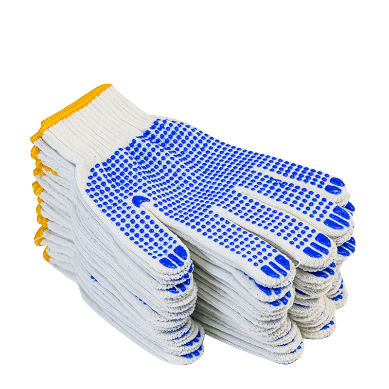 Anti-slip Cotton Knitted General Purpose Cotton Knitted Work PVC Dots Gloves Safety Work Hand Gloves