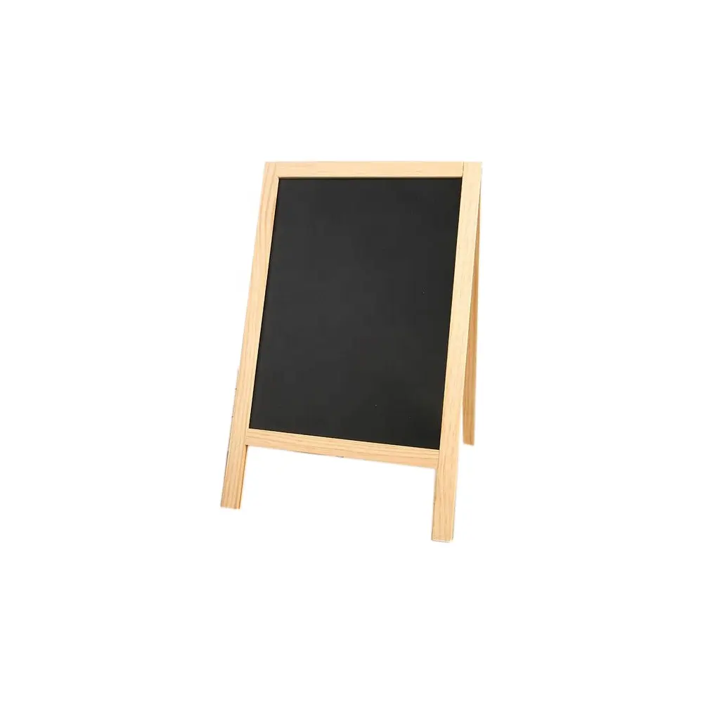 Natural Pine Wooden Blackboard A Frame Folding Wooden Message Advertising Board
