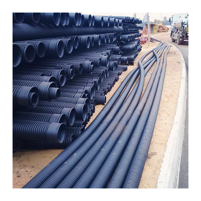 Top 10 China Pipe hdpe Undulates Double wall Drain Pe Drain Diameter Sewer Hdpe Double Wall Corrugated Pipe