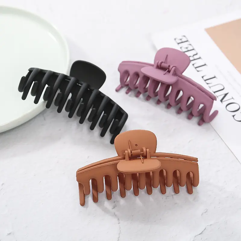 Hair Clamp Clip Claw 11cm Small MOQ Matte colorful Woman Daily large size Custom Plastic Flower Big Hair clamps claw