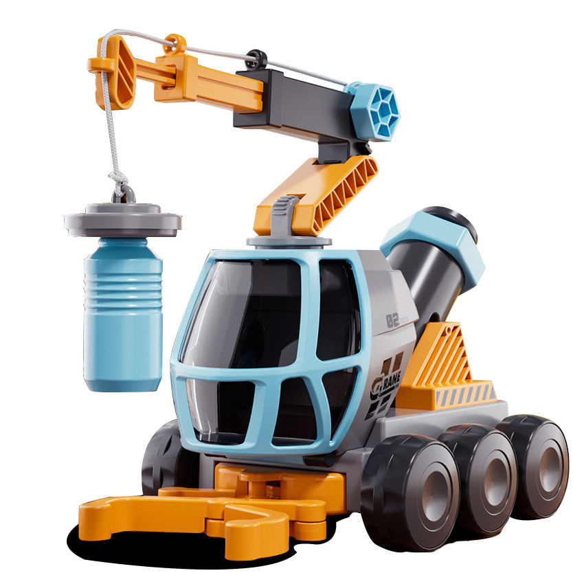 Wholesale Price Kids Adventure Set Toys Multi Functions DIY Engineering Vehicle Set Educational 4 IN 1 Space Tool Crane Toys
