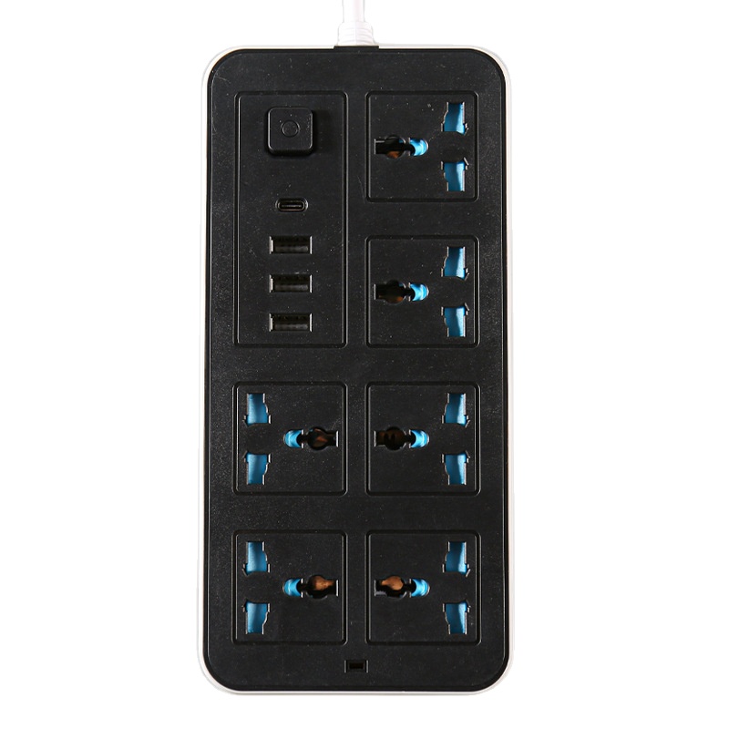 WSY, удлинитель с USB-портом, 3-сторонний разъем, 6-портовая розетка, розетка с 2 м