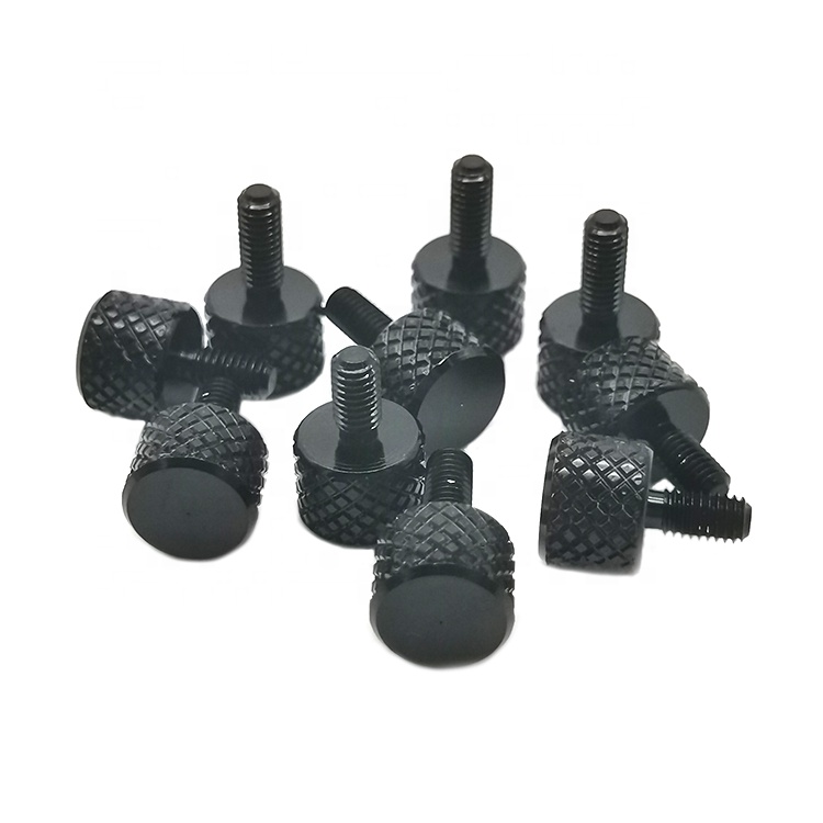 Anodized Aluminum Knurled Hand Screws M3 Thumb Screws With Black Anodized M3X6