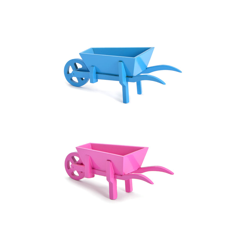 Outdoor Garden Toy Miniature Furniture, Farm Toys Mini Wheelbarrow Garden Planter QW60447