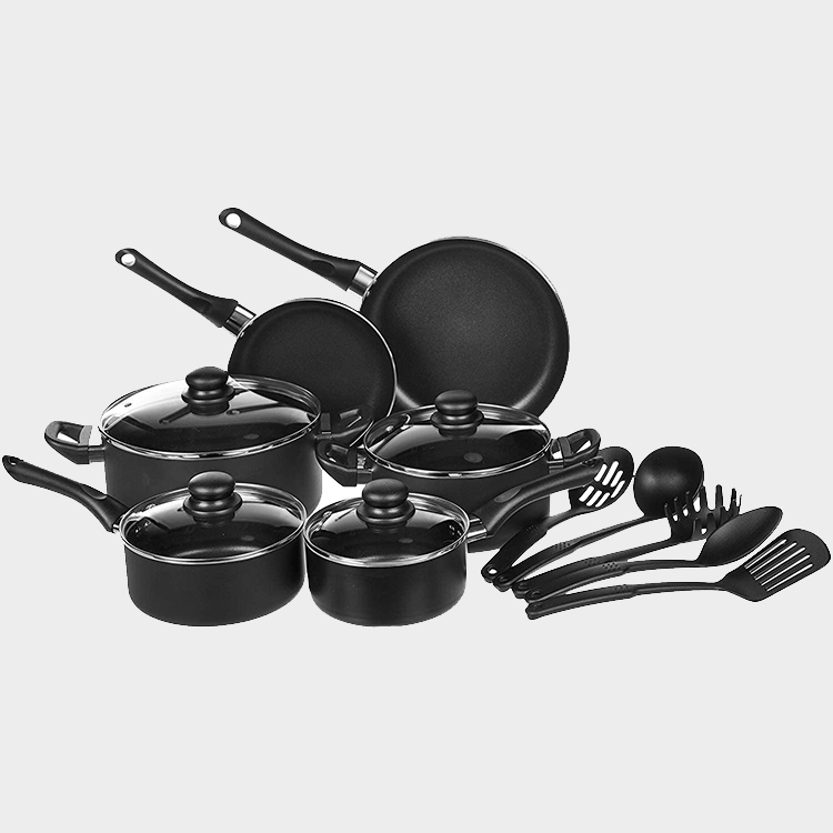15 шт., 2021, лидер продаж на Amazon, алюминиевое покрытие для кухни, кухонные кастрюли, сковородки, кухонная посуда, наборы посуды, антипригарный