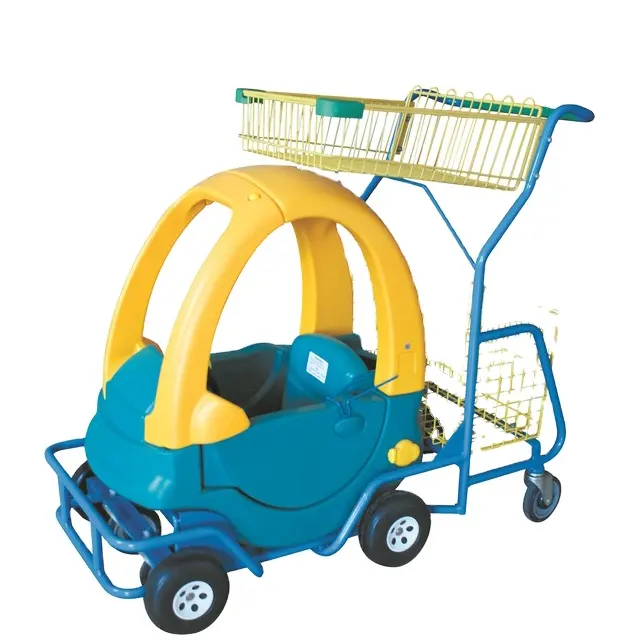 Supermarket Kids Stroller For Mall Renting With Castors