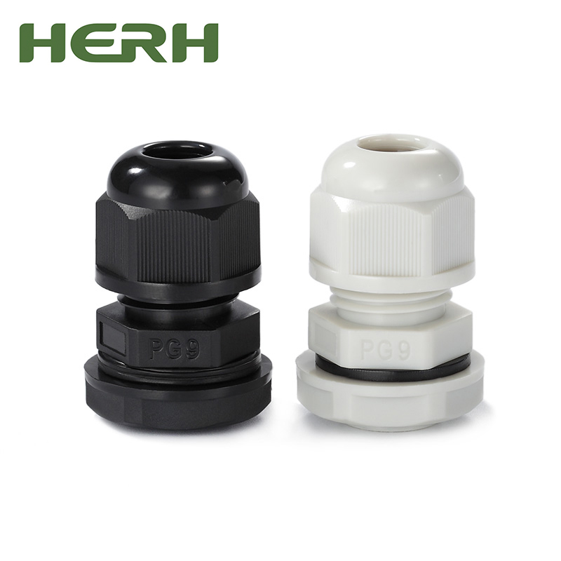 Herh factory price direct sale waterproof spiral nylon cable gland with ip68