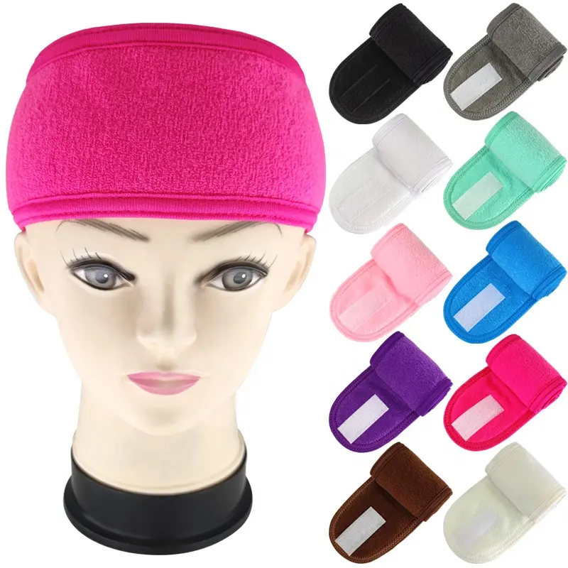 Factory direct headband adjustable high quantity spa head band low MOQ for customized logo