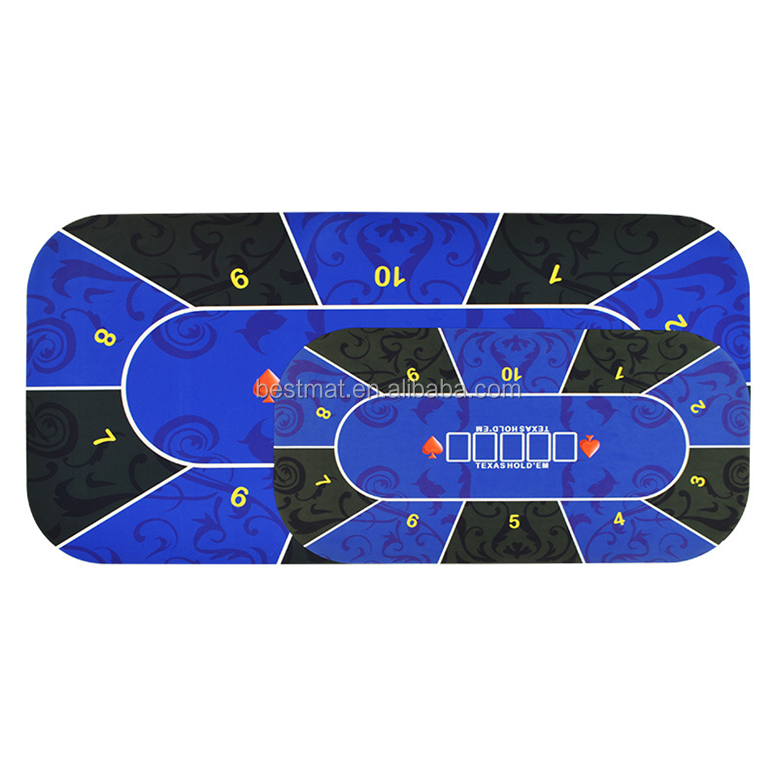 Custom Casino Poker Table 35 x 70 Inch Portable Rubber Foam Poker Table Top Layout Poker Mat
