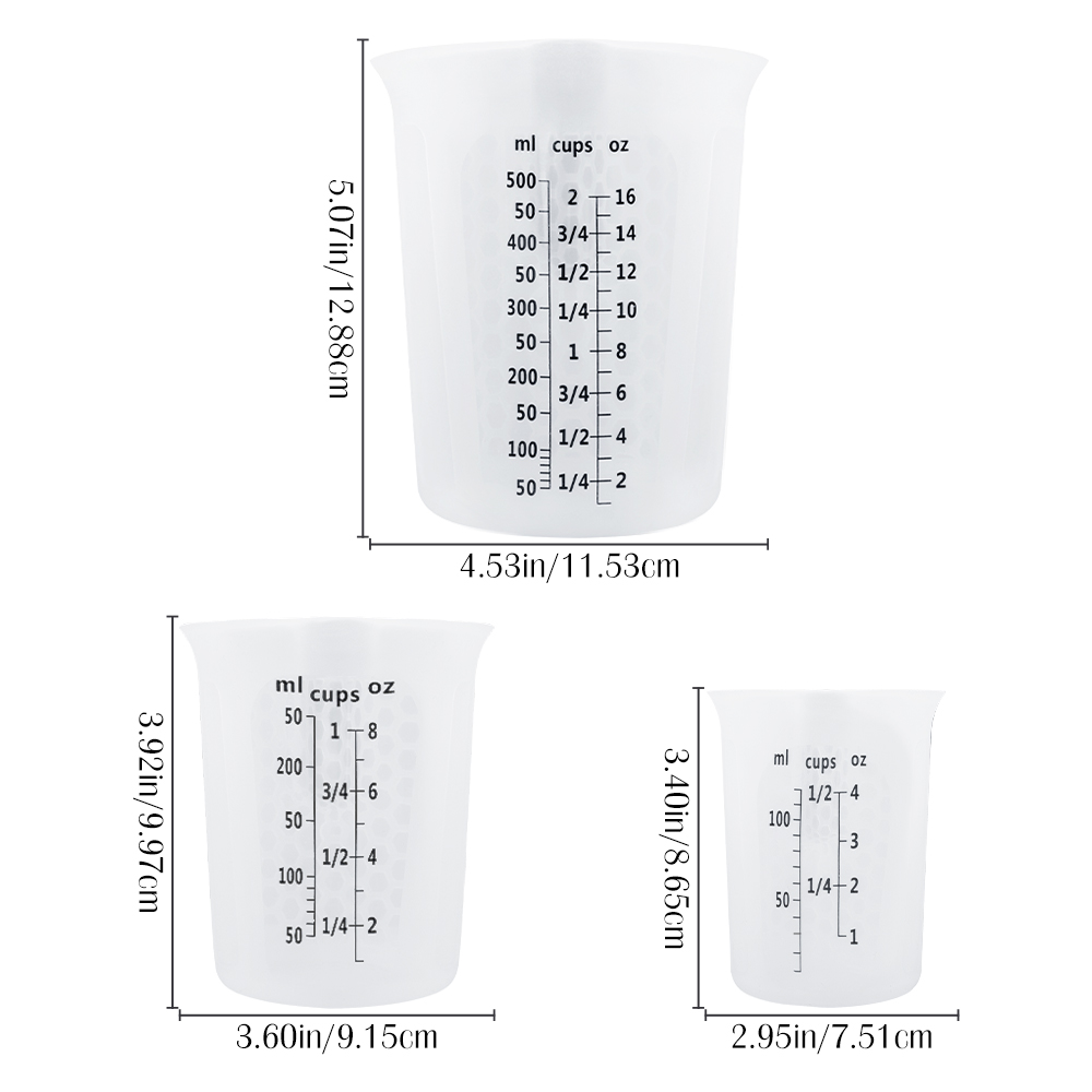 Silicone Measuring Cup Non-Stick Flexible Chocolate Butter Flour Measuring Cups Mixing Jug Pouring Cup taza medidora