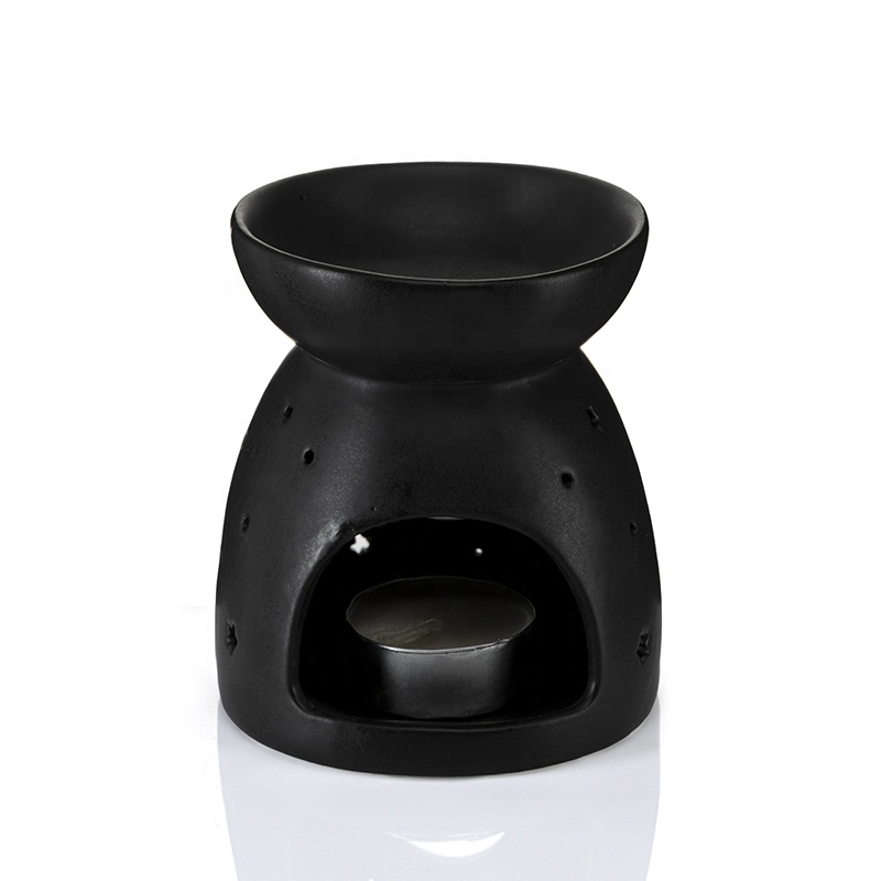 Custom Simple Fashion Home Miniture Portable Black Ceramic Aromatherapy Oil or Wax Burners
