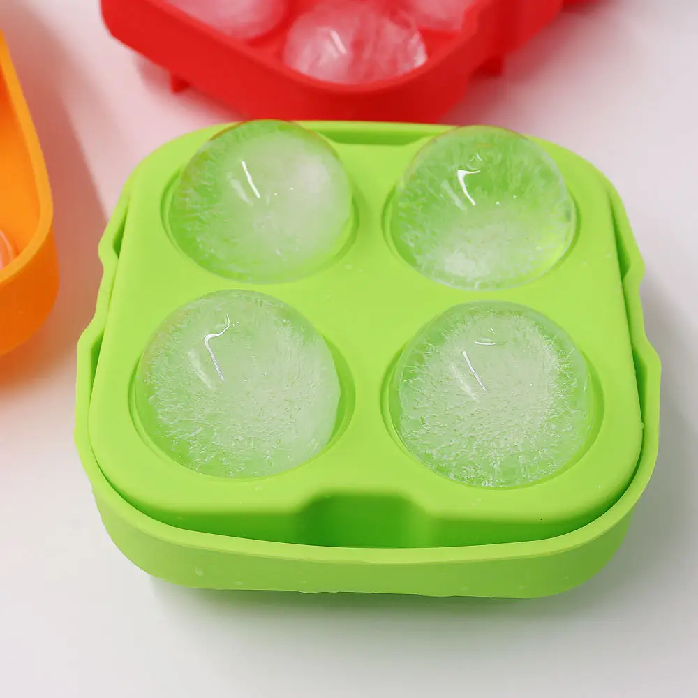 The Manufacturer Recommends Four-hole Silicone Balls 4 Cavity Silicone Ice Cream Pop Ball Mold Golf With Free Funnel
