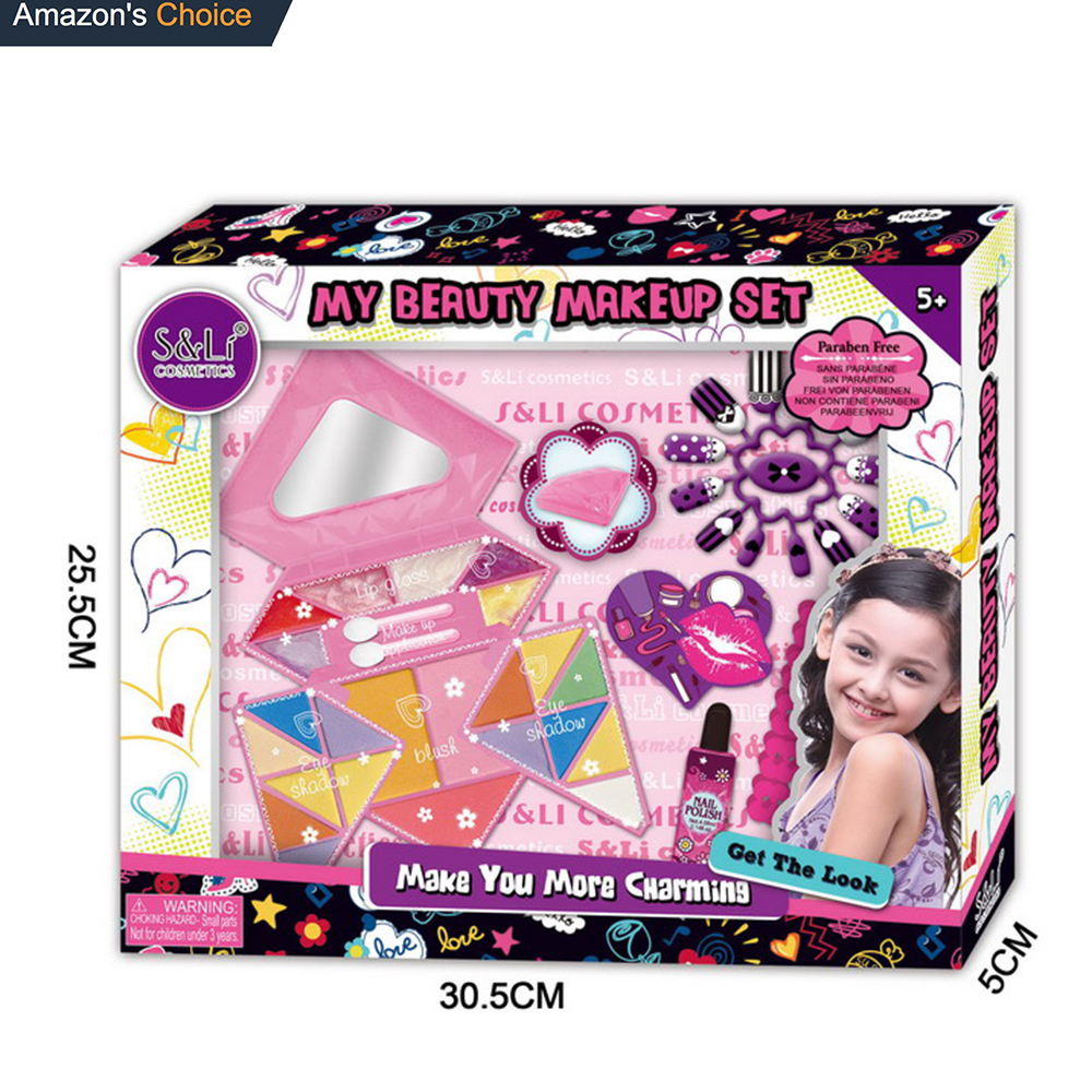 New arrival fashion beauty washable non-toxic children's pretend girls makeup toys set for kids