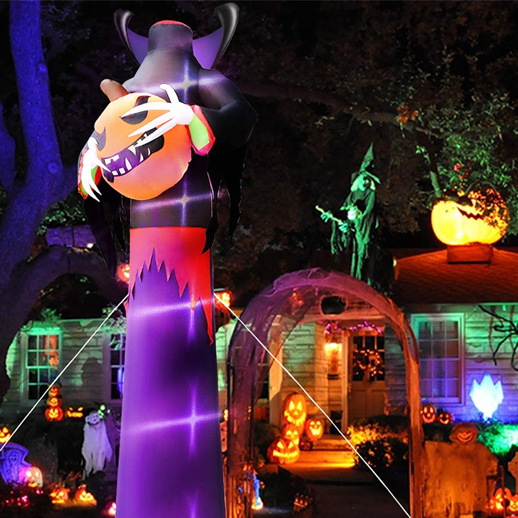 12Ft Decor Blow Up Headless Ghost Pumpkin Grim Reaper Led Lighted Creepy Halloween Decoration