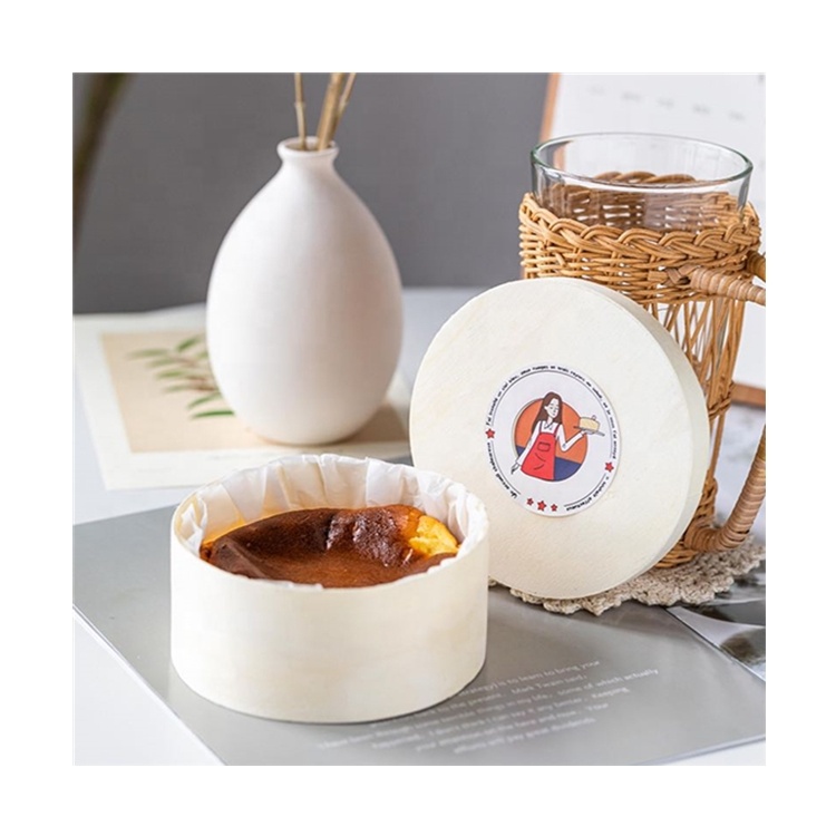 Beheart Pop Mousse 4 5 6 дюймов упаковка для хранения закусок круглая деревянная коробка для торта с баской сыром
