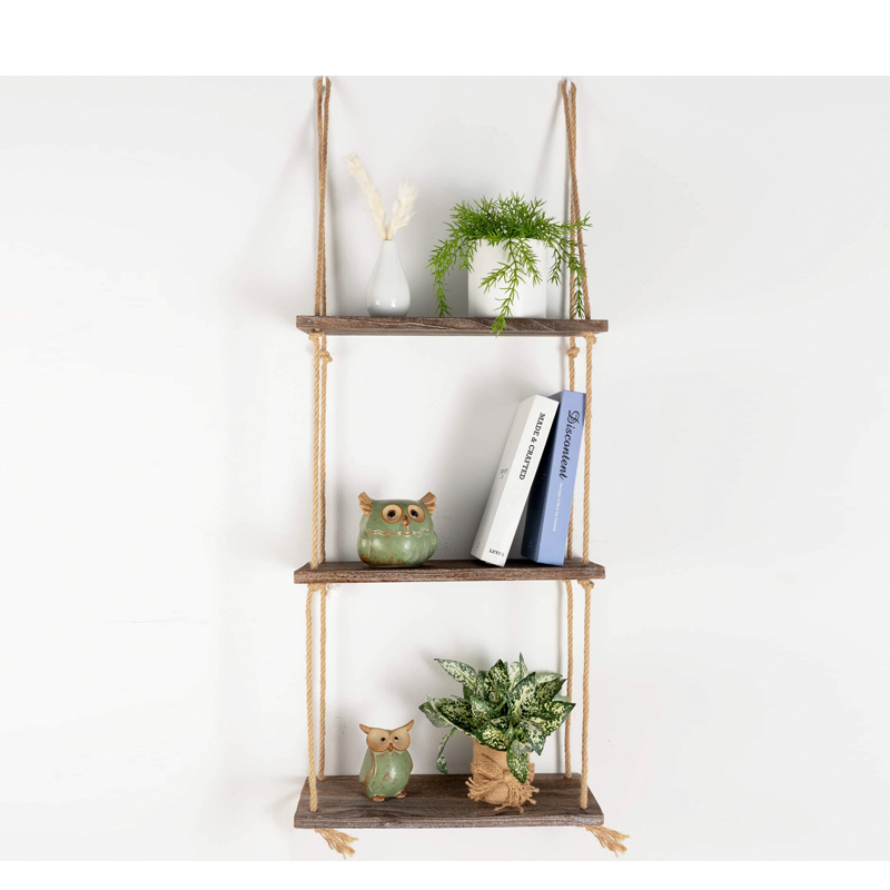 Modern Rustic Storage Rack Shelves Wall Mounted retro home goods antique Wood Floating Wall Shelf