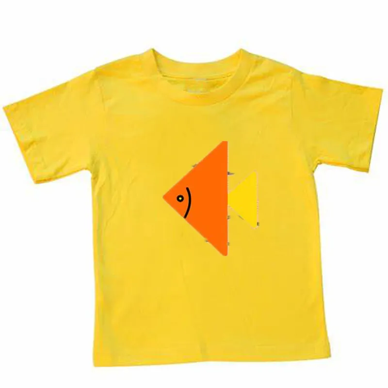 Boy's cotton logo print on t shirts short sleeve high quality kids t shirt