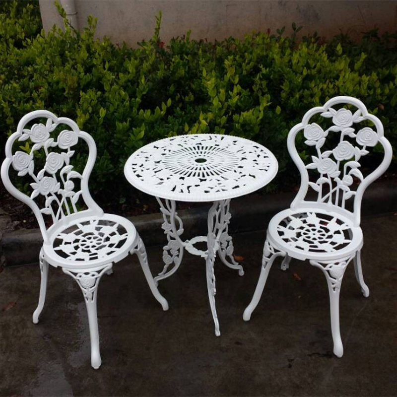 Outdoor garden Set Chair Seat Dining Table Beer Park Metal Picnic Table and Bench Street Customized Steel Wood