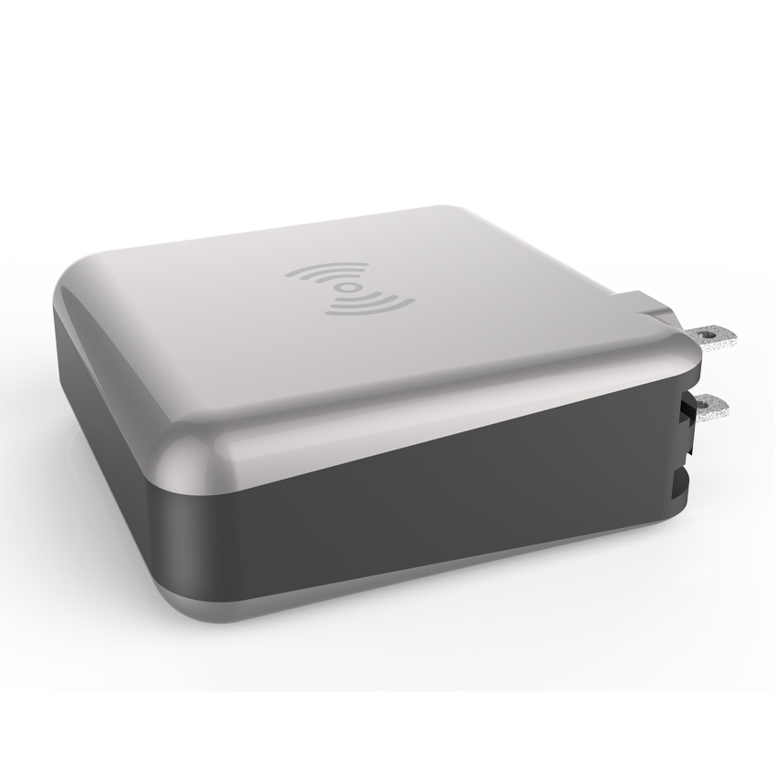 wireless charger power bank 6700mAh with 3 USB port and Type-C PD18W wall charger US plug