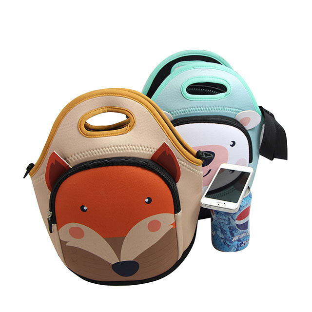 Insulated Material Handle OEM neoprene sublimation lunch bag tote
