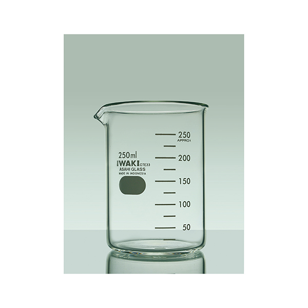 BEAKER with 2 different types graduated small laboratory glass beaker