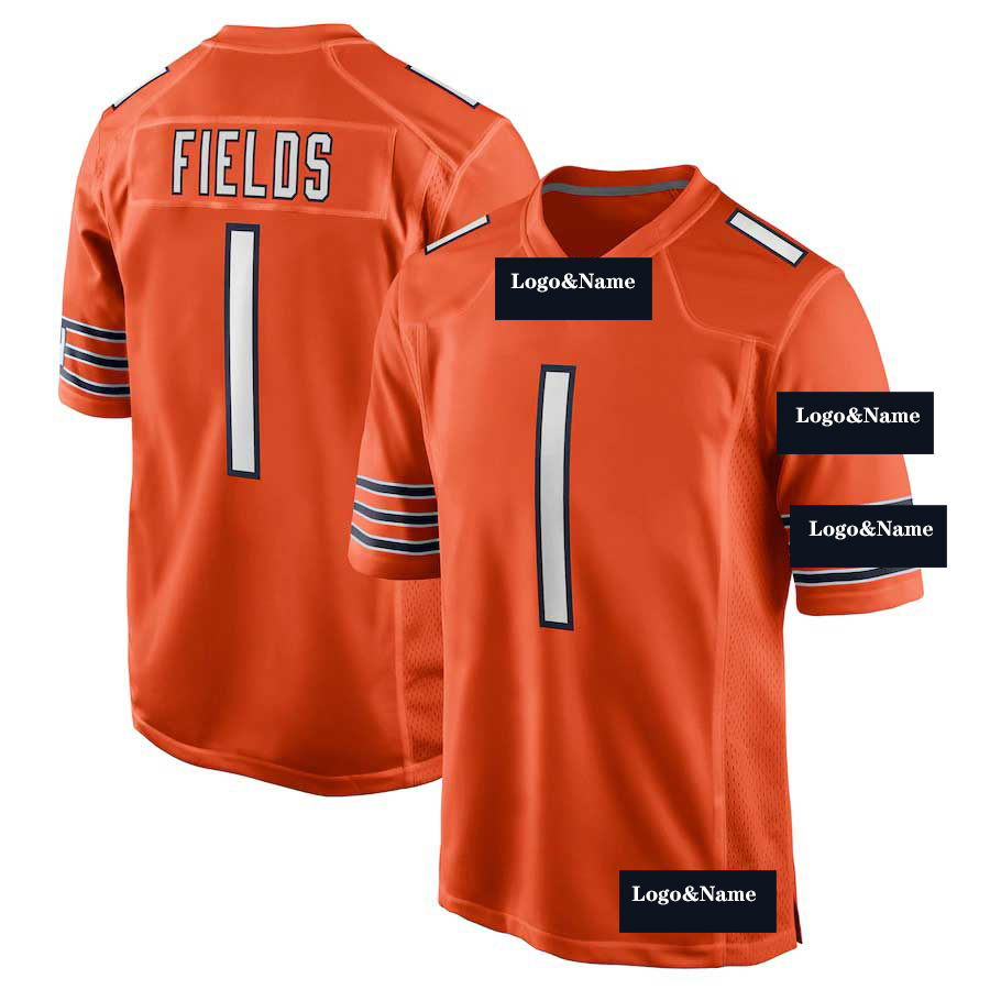 Super_Bowl American game day chicago bear justin fields football jersey player version
