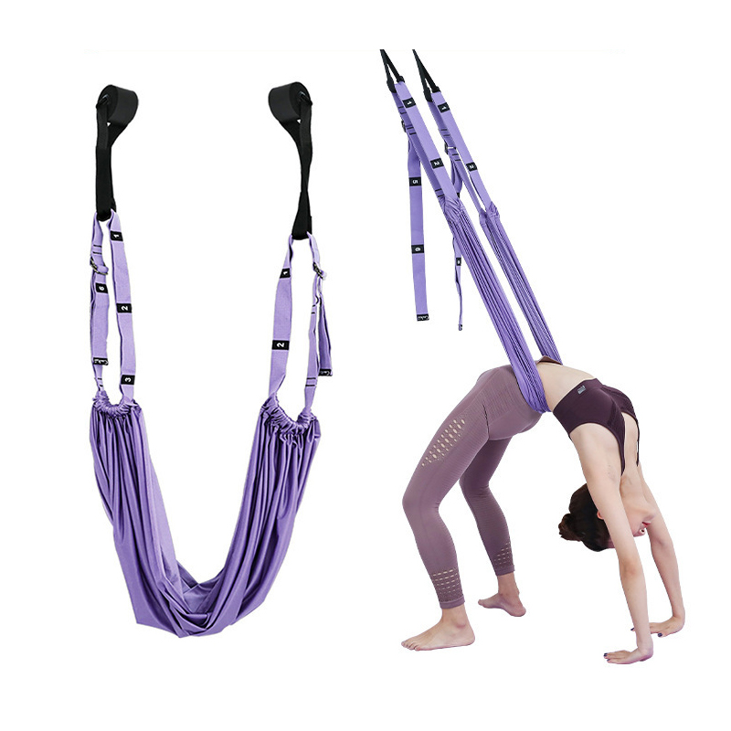 Yiwu Aerial Yoga Strecth Bands Rope Wall Hammock Handstand Stretch Belt Bend Over Lower Waist Trainer Auxiliary Tool Yoga Strap