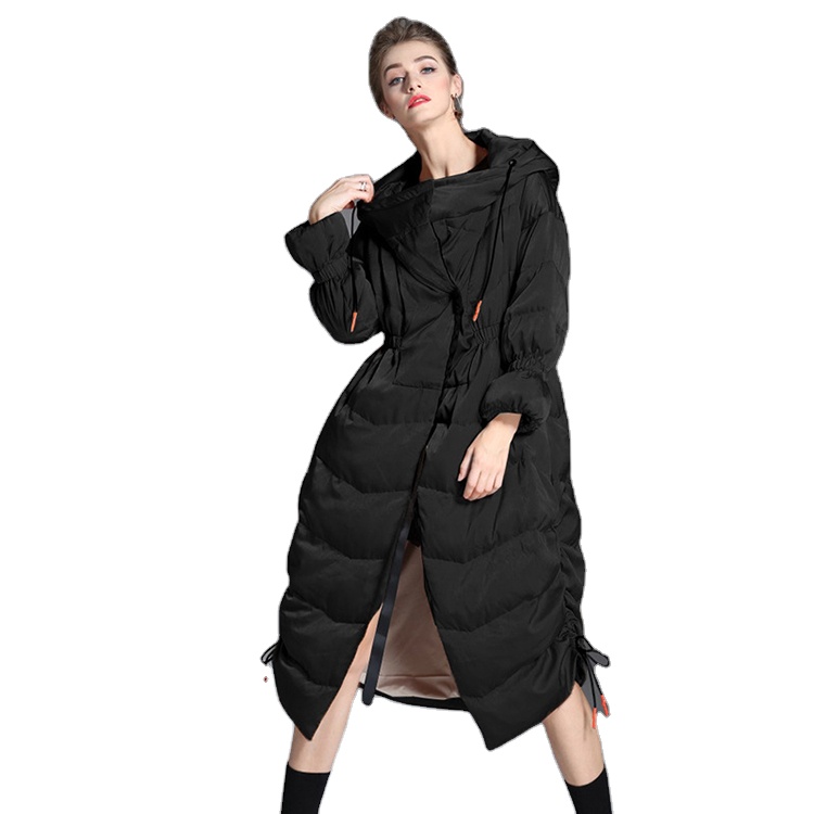 Hot Selling New Slim Women's Thickened Long Warm White Duck Down Hooded Down Jacket