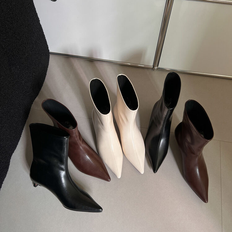 winter shoes for women leather ankle boots for women women's low heel boots pointed toe boot heels