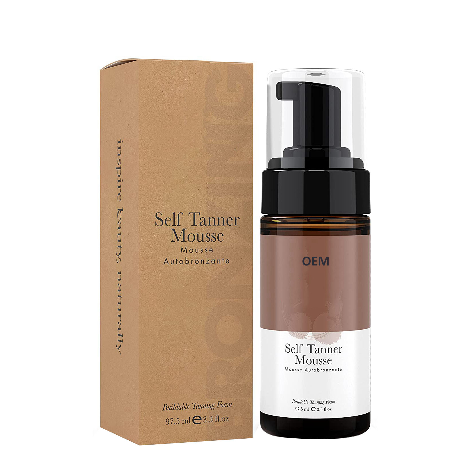 Self Tanner Mousse Organic Hyaluronic Acid Long Lasting Sunless Tanning Foam Tan Mousse For Bronzer Skin