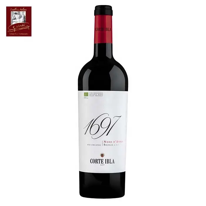 Organic Nero d'avola Sicilia DOC Red Wine  750 ml Giuseppe Verdi Selection Bio Vegan Red Wine Made in Italy