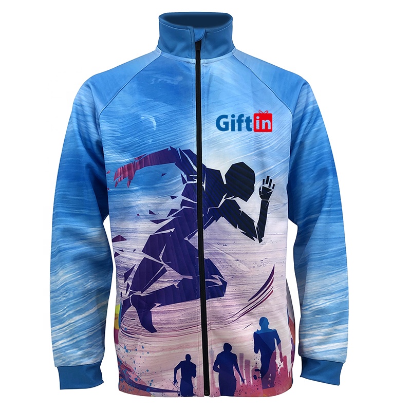 Sublimation Marathon Running Custom zip up sports jacket men's jackets & coats