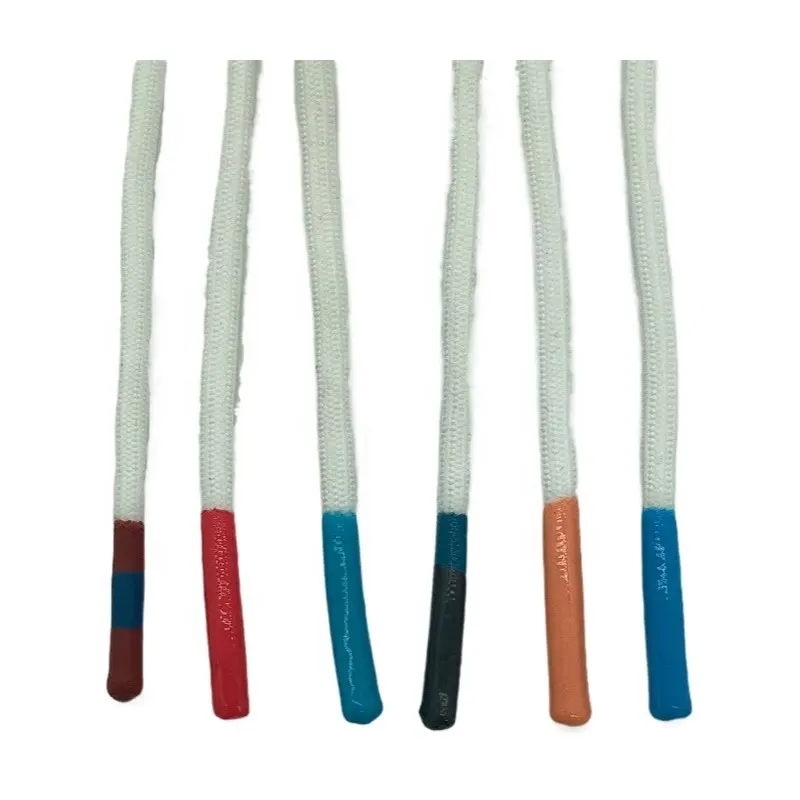 Polyester Hoodie String With Silicone Dipped Aglet Draw Cord Draw Strings