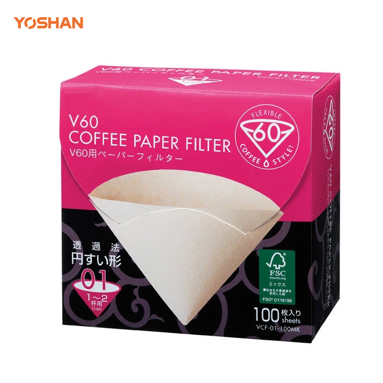 Best selling original Japanese V60 coffee tea filter paper millipre accordion paper filter