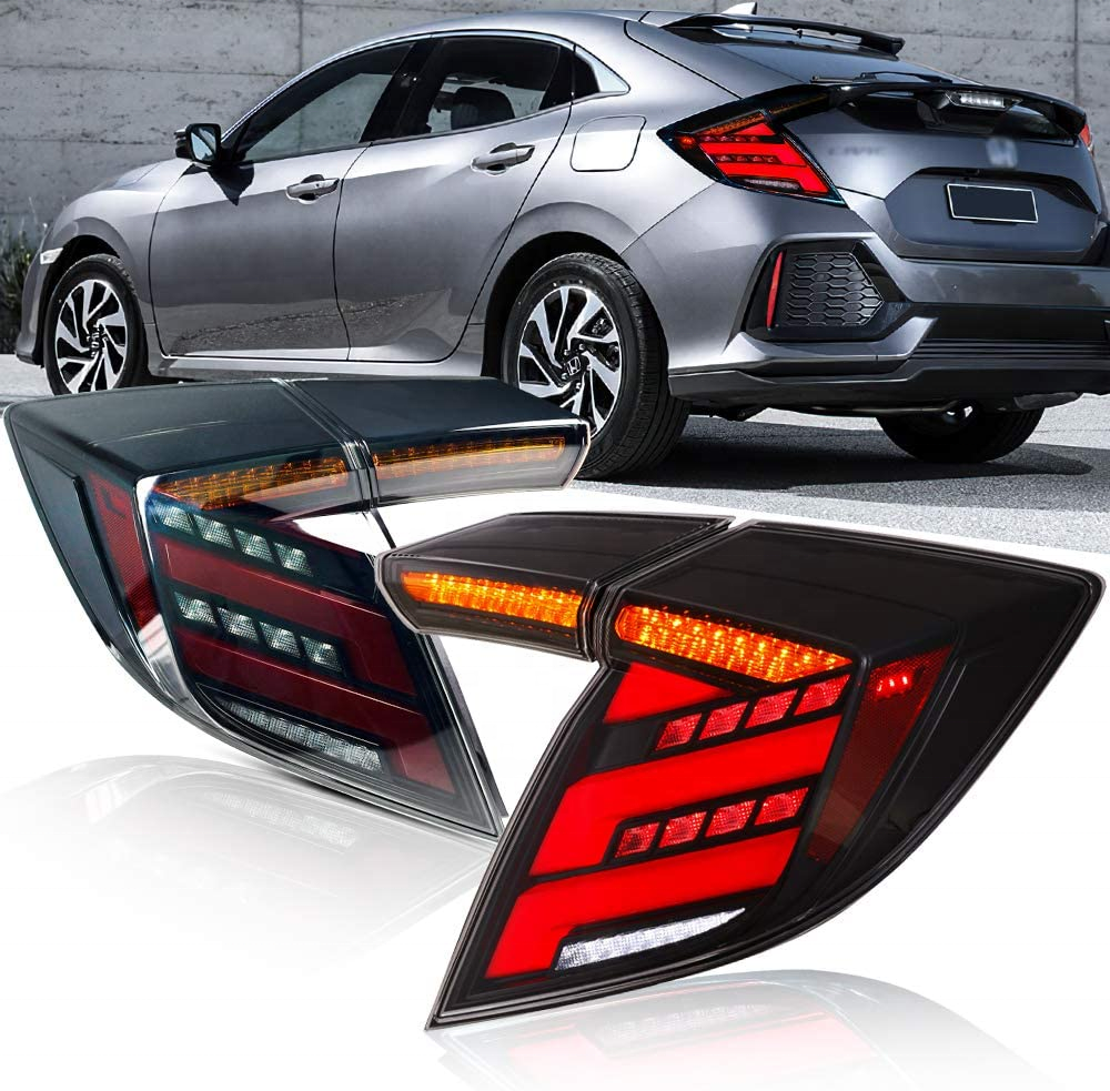 HCmotion Factory wholesales V2 Animation DRL FK7 FK8 Rear Back Lamp LED 2016-2020 Hatchback Tail Lights For Honda Civic