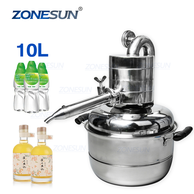 ZONESUN 10л дистиллятор бар бытовая техника вино лимбек дистиллированная вода большая емкость водка чайник пивоваренный спирт виски