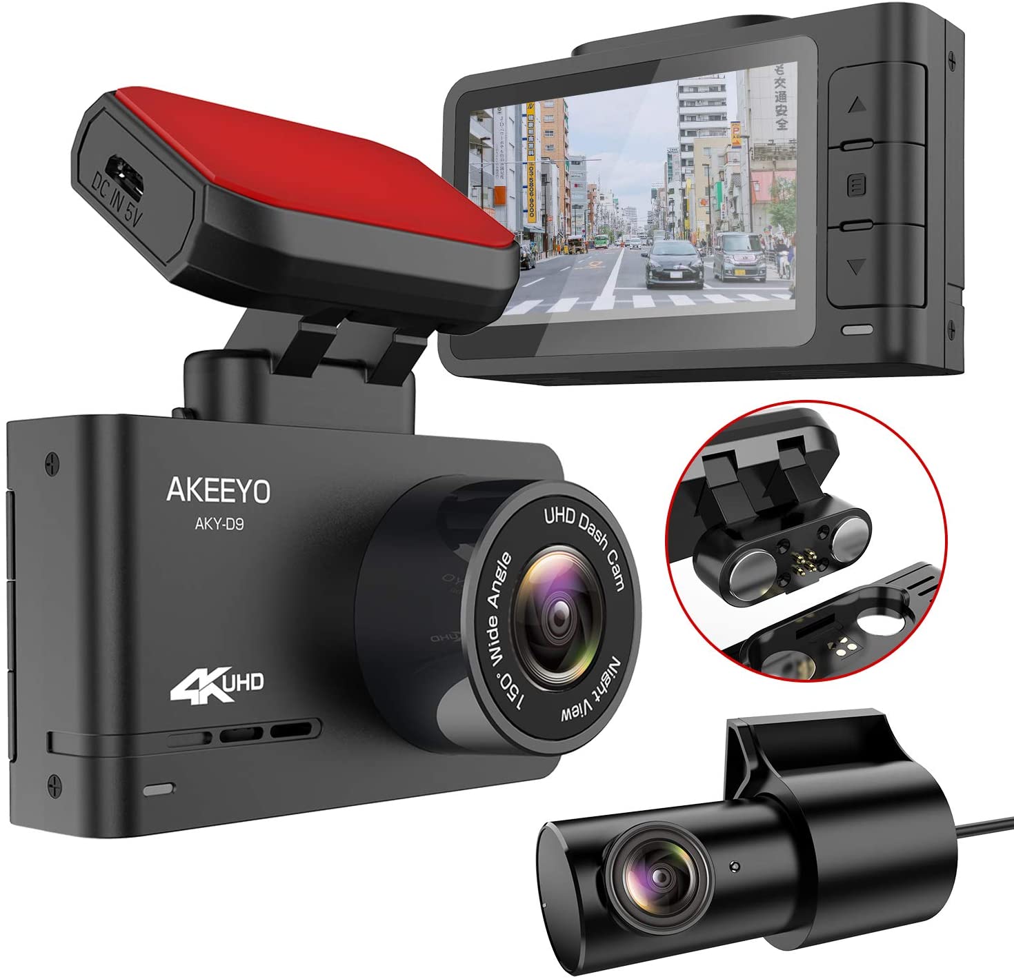 4K двойной видеорегистратор 3840*2160P Ultra HD 4K передний и 1080P задний автомобильный WiFi GPS буферный режим парковки g-сенсор WDR циклическая запись