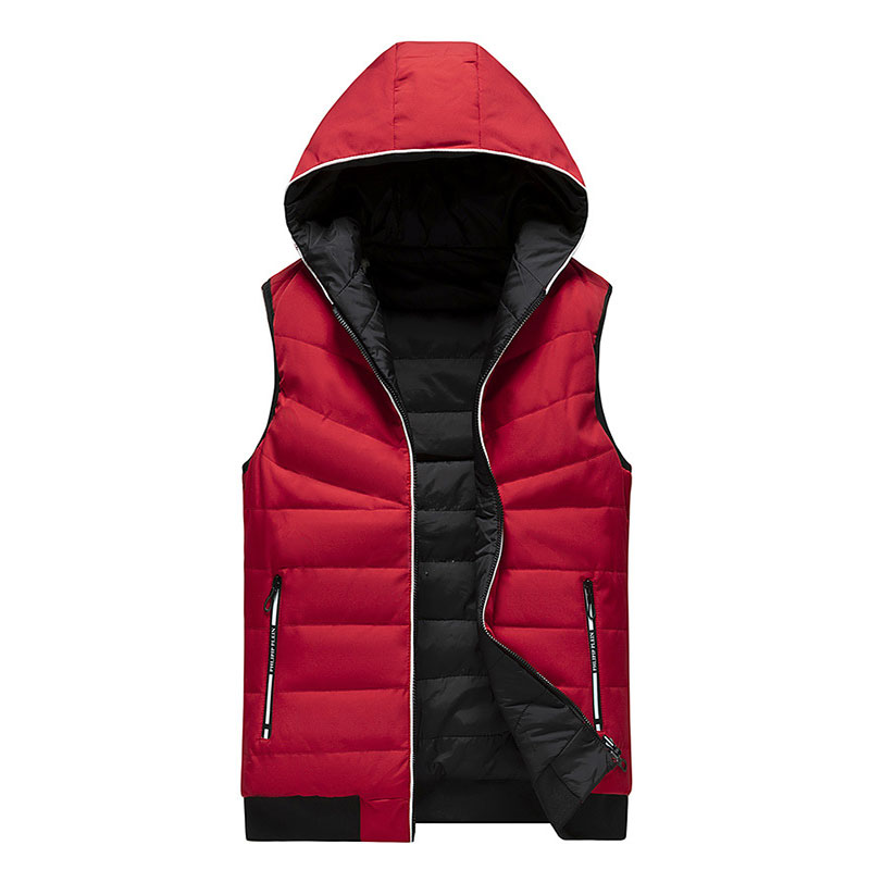 Wholesale Winter Windproof Hoodie Puffer Vest Multi Color Customization Puffer Jacket Vest Men