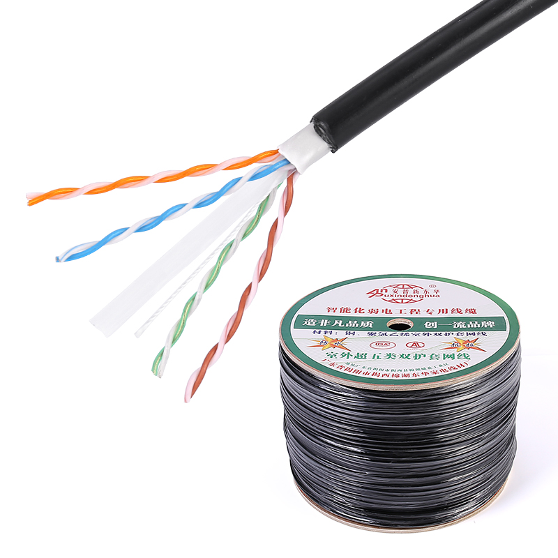 Сетевой кабель Cat 6 UTP, уличный кабель Cat6 из чистой меди CCA PE, водонепроницаемый сетевой кабель Cat6