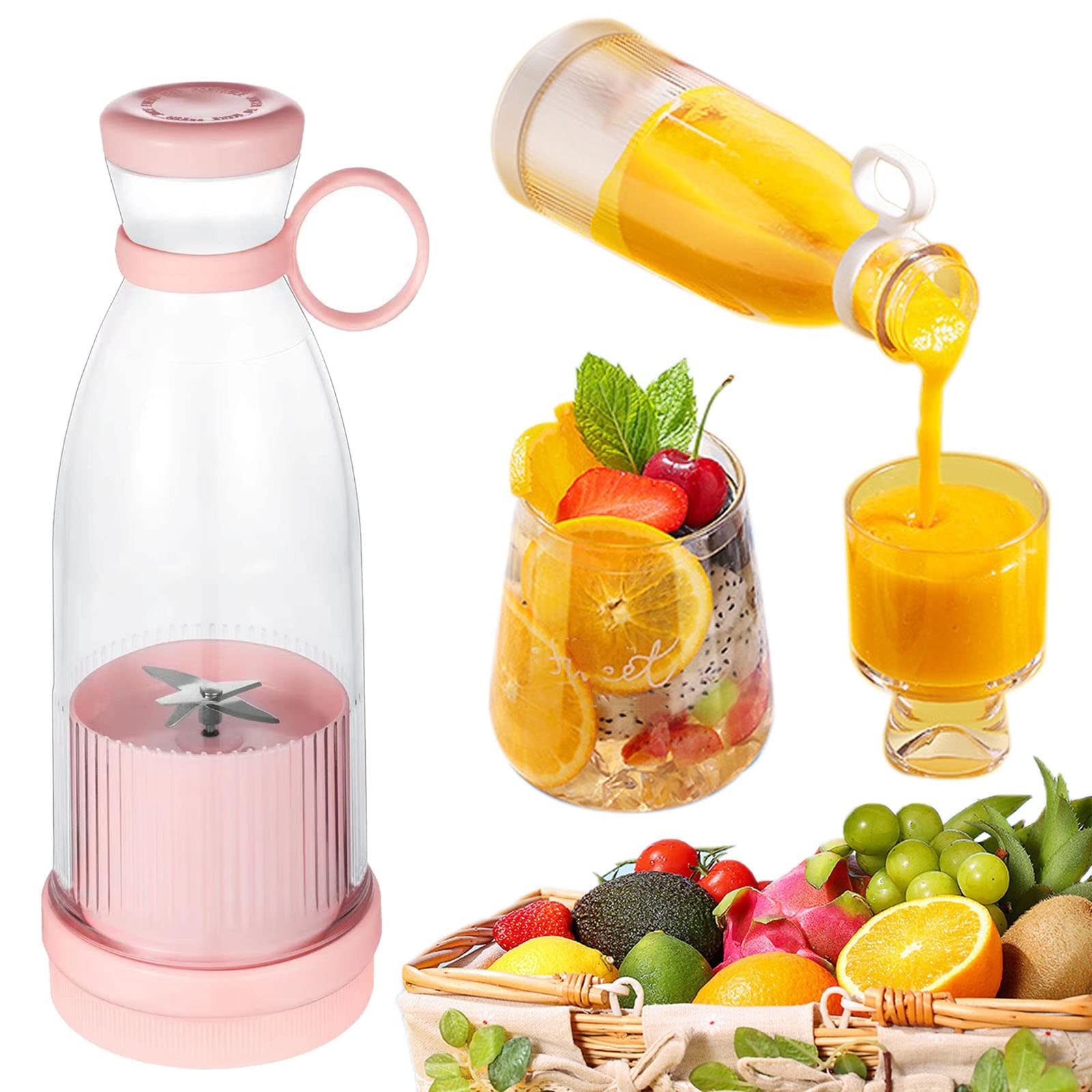 Electric Juicer Cup Sport Bottle 6 Blades Blender Milkshake Machine USB Mini Fruit Milk Mixing Tool Fresh Juice Portable Blender