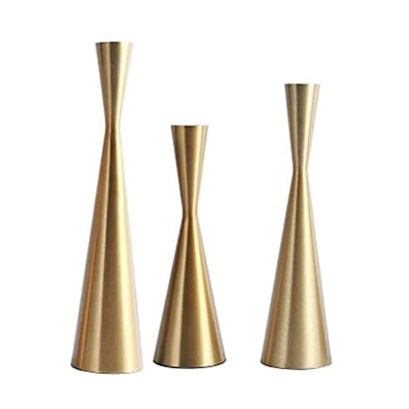 Brass Gold Metal Taper Candle Holders Candlestick Holders, Vintage & Modern Decorative Centerpiece Candlestick Holders