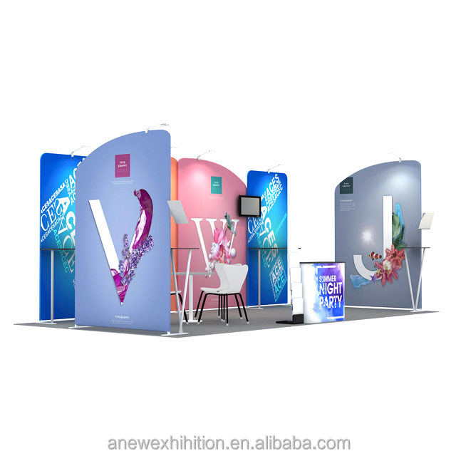 Portable Aluminum Trade Show display Stand 10 X 20 Booth Exhibition Led Light Box Booth SEG Illuminated Exhibition Booth
