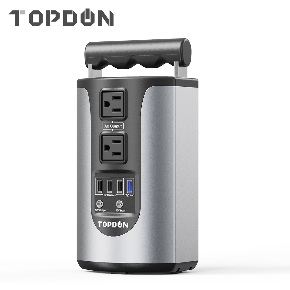 TOPDON Hurricano200 110V/200W Pure Sinewave AC Outlets UPS Battery Backup Lithium Power Supply Charger for Camping CPAP