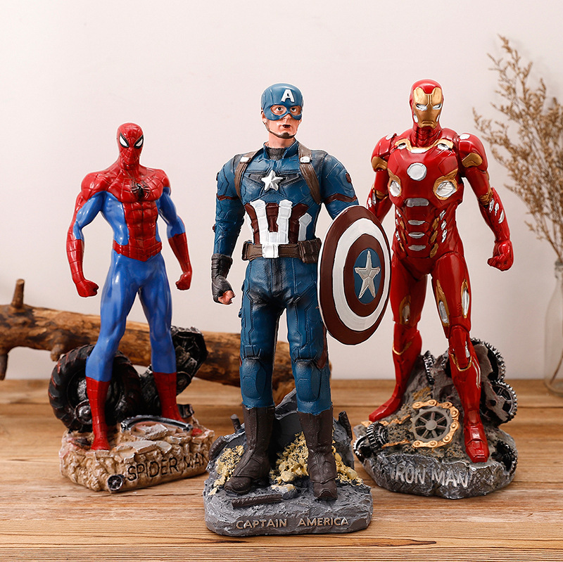Hot sale 3D resin Caricature Marvel Movie star Hero Action Figurine on table desk for business gift and promotional gifts