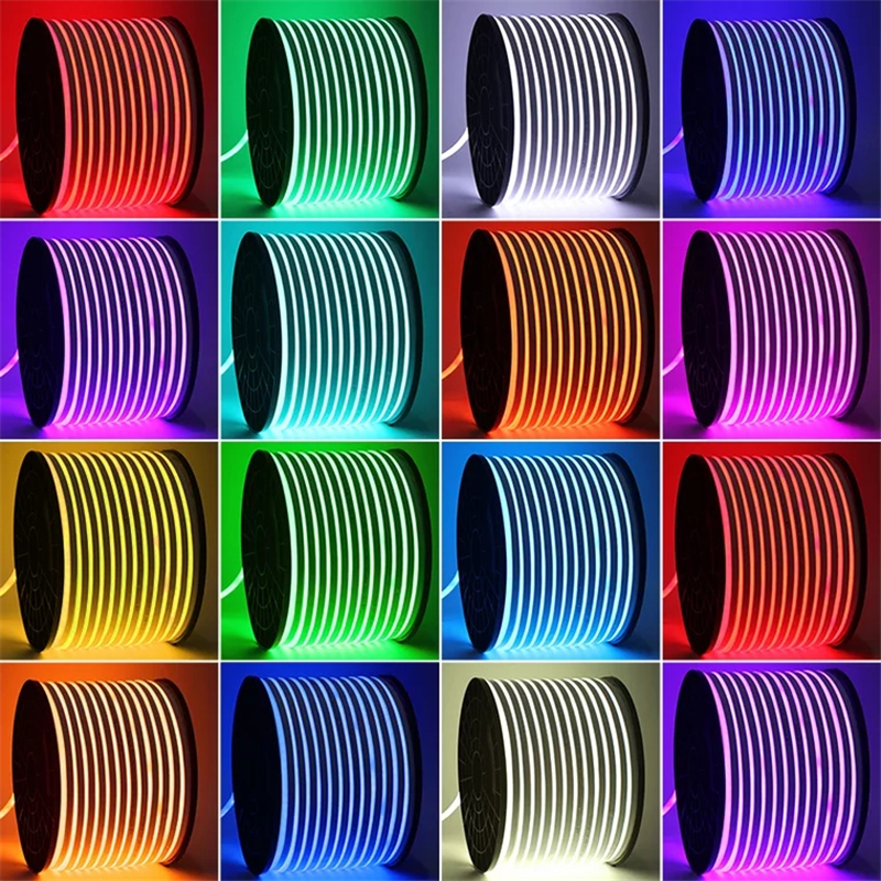 Topviewтолстые силиконовые светодиодные гибкие DMX адгезионные RGB 120 в неоновые полосы 24 в rgb светодиодные неоновые гибкие