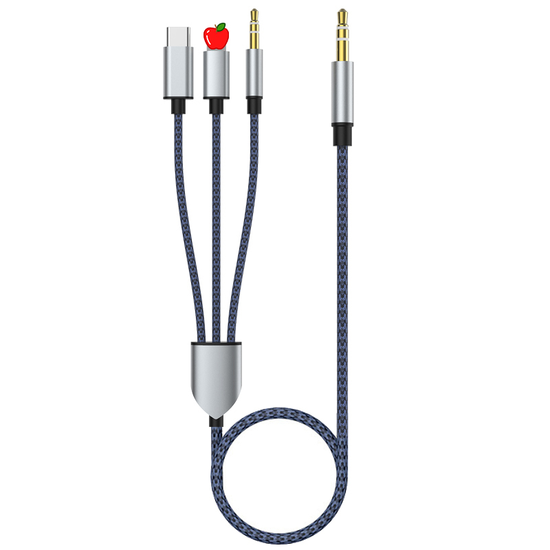 Новые поступления автомобильных аудиокабелей de audio 3 в 1 HiFi наушники аудио разветвитель кабель автомобильный стерео Aux кабель