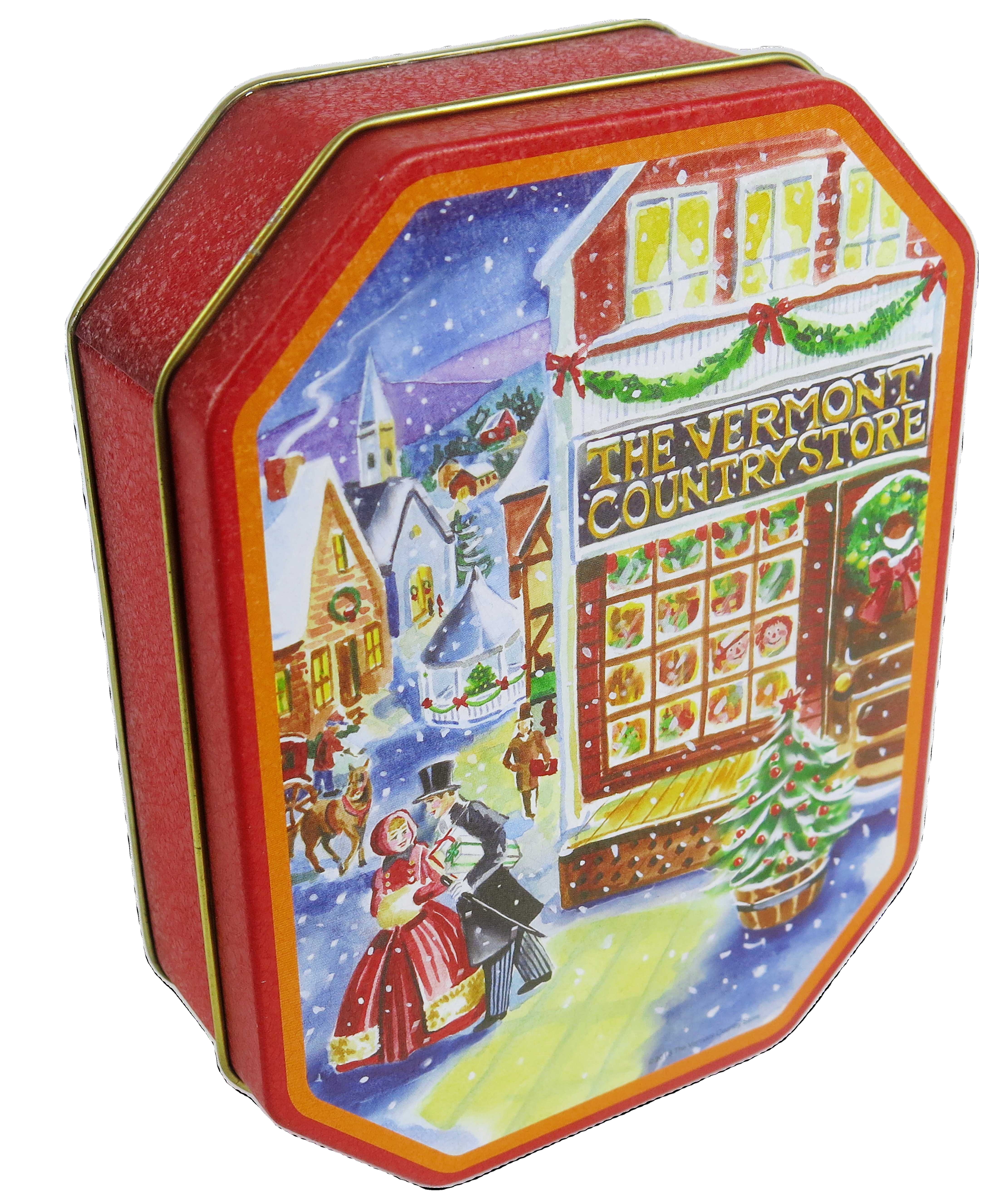 wholesale custom logo Christmas night octagon metal boite cookie chocolat sweet storage gift box tin package packaging boxes