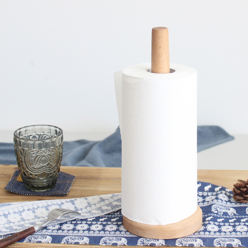 grocery kitchen napkin holder wood dining room beech wood towel rack solid paper roll holder hot sale custom wholesale