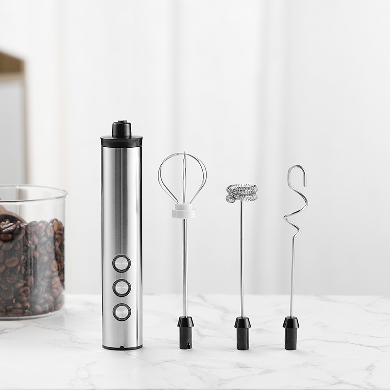 Food Grade 304 Stainless Steel Whisk Handheld Electric Usb Rechargeable Coffee Tools Coffee Frother Handheld Milk Frother